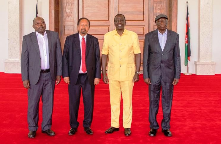 President-Ruto-poses-with-former-Sudans-PM-Hamduk-SPLM-N-leader-al-Hulu-and-SLM-leaderal-Nur-after-the-signing-of-Nairobi-Declaration-on-May-18-2024